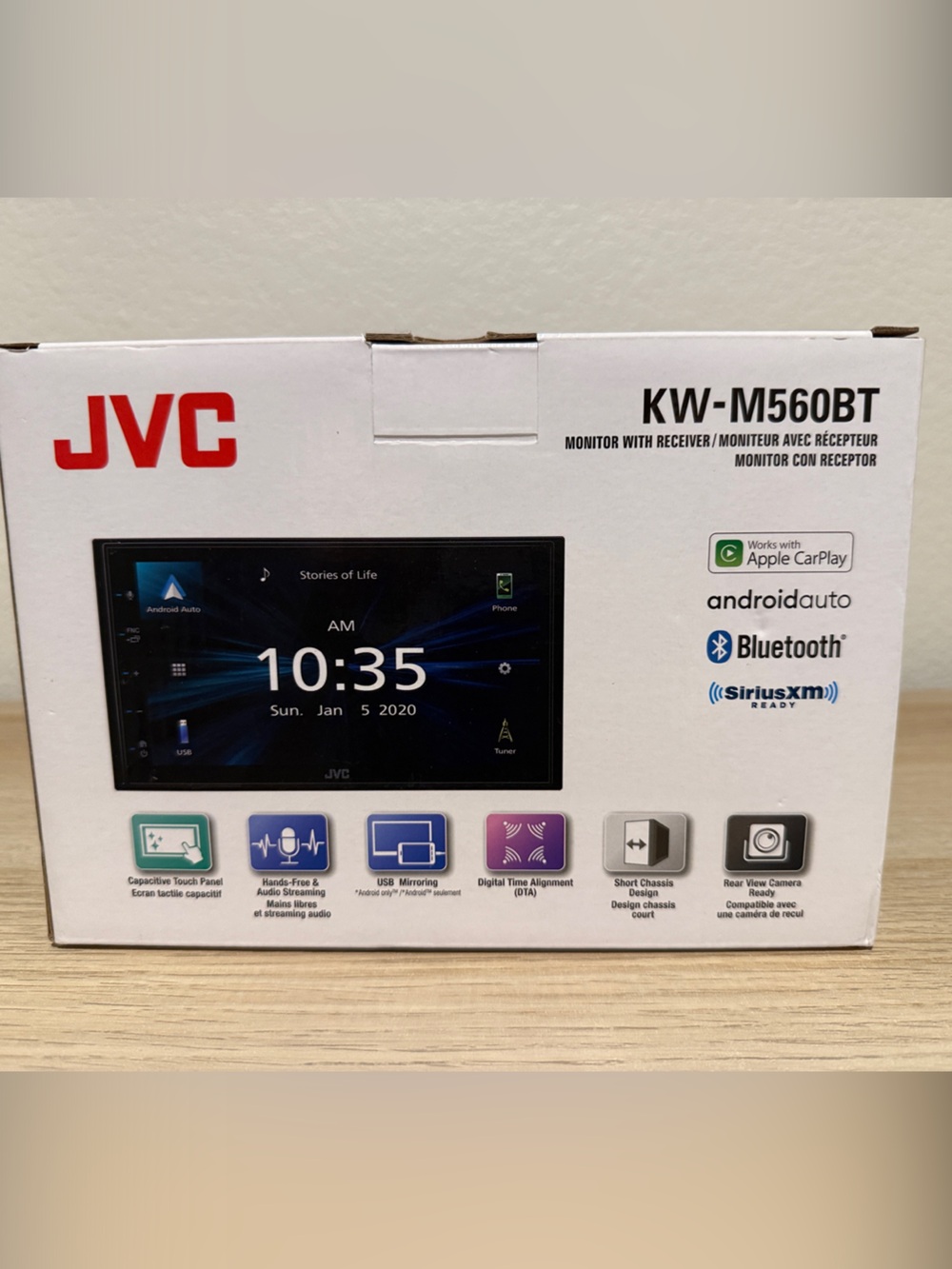 JVC KW-M560BT Black Double DIN Car Stereo with Bluetooth & Apple CarPlay